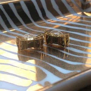 Kate Spade Gold Plated Bow Studs USED